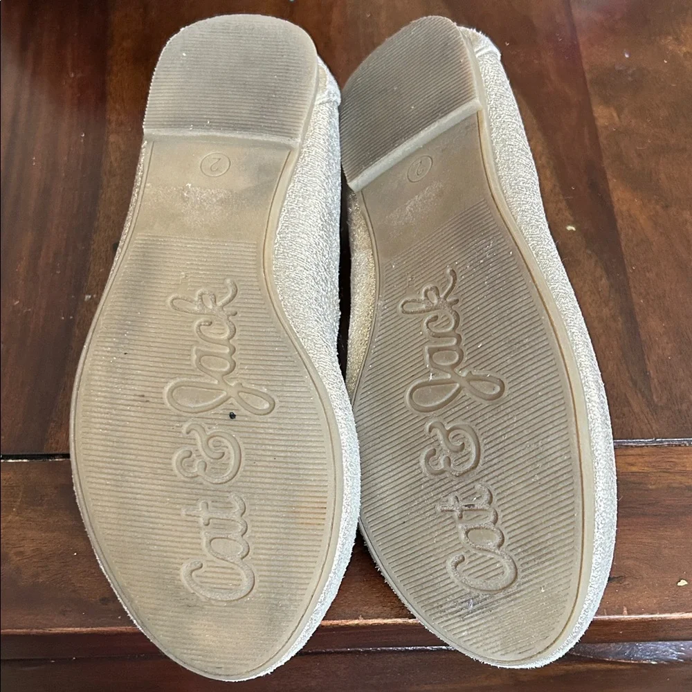 Cat & Jack Glitter Ballet Flats in Champagne Gold